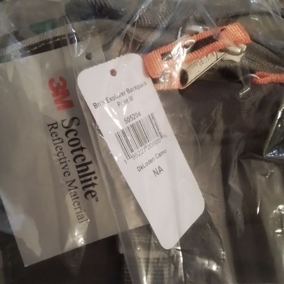 NWT L.L. Bean Explorer Backpack Print III Dark Loden Camo & Orange - Picture 8 of 11